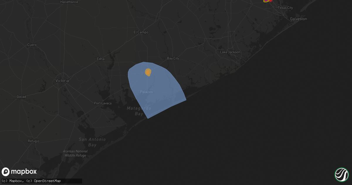 Hail map in Matagorda, TX on May 31, 2024