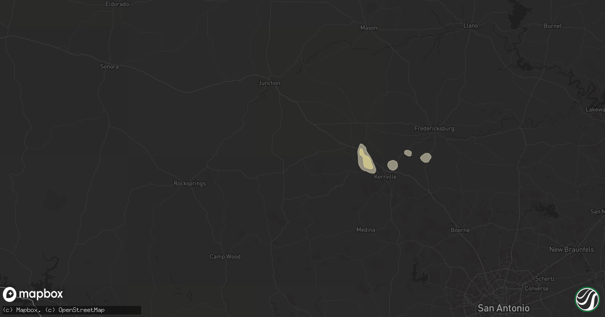 Hail map in Mountain Home, TX on May 31, 2024
