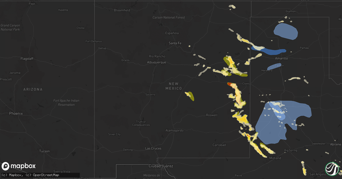 Hail map in New Mexico on May 31, 2024