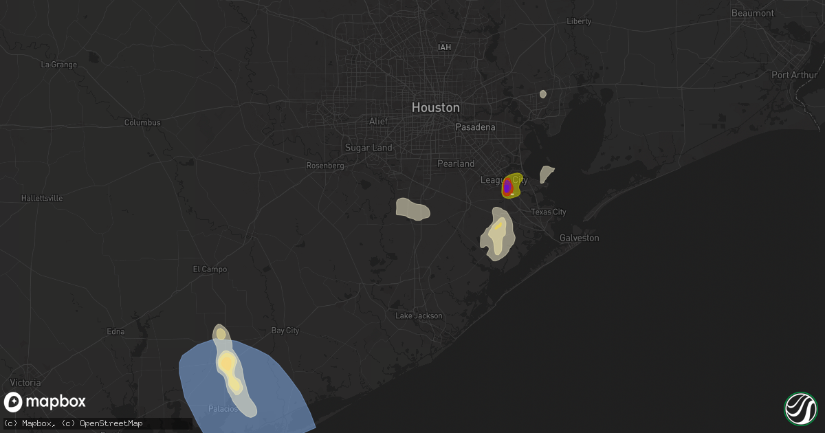 Hail map in Rosharon, TX on May 31, 2024