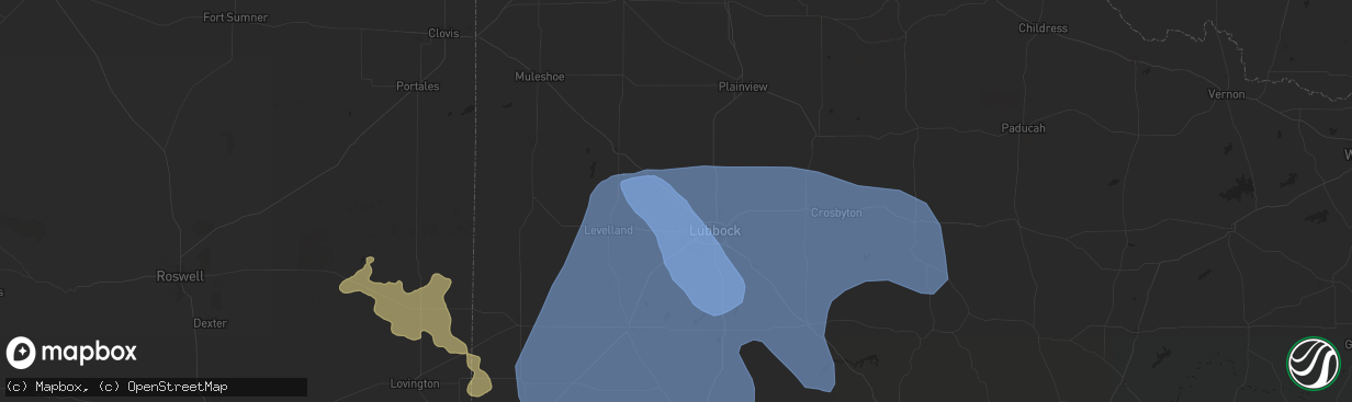 Hail map in Shallowater, TX on May 31, 2024