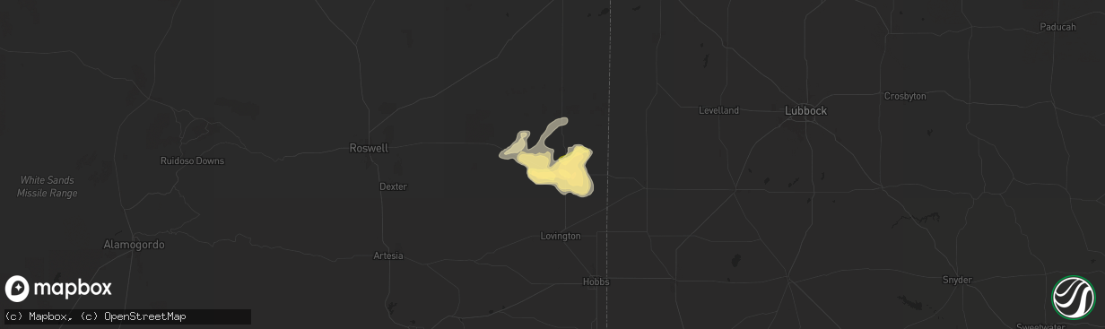 Hail map in Tatum, NM on May 31, 2024