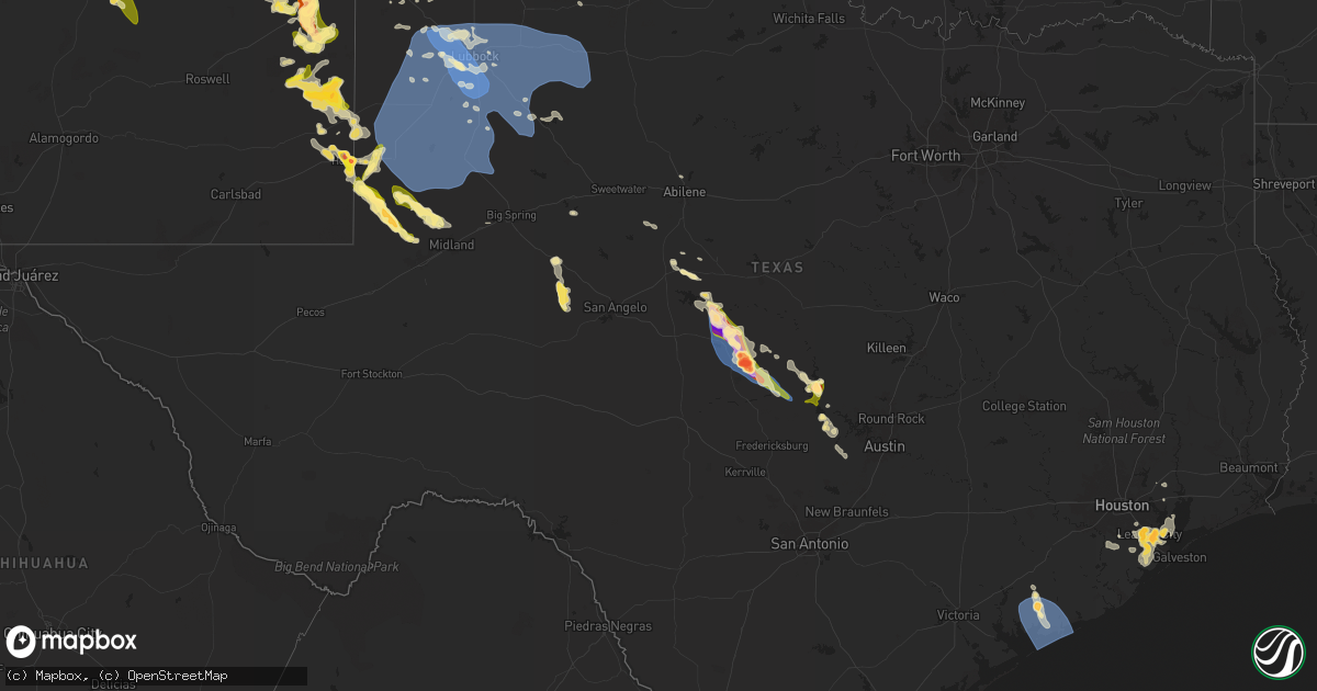 Hail map in Texas on May 31, 2024