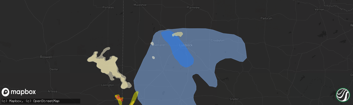 Hail map in Wolfforth, TX on May 31, 2024