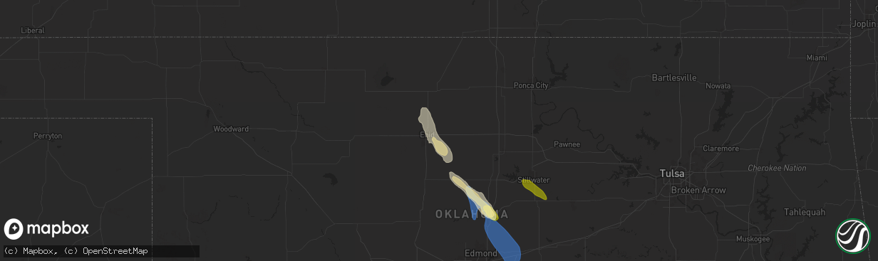 Hail map in Enid, OK on May 31, 2025
