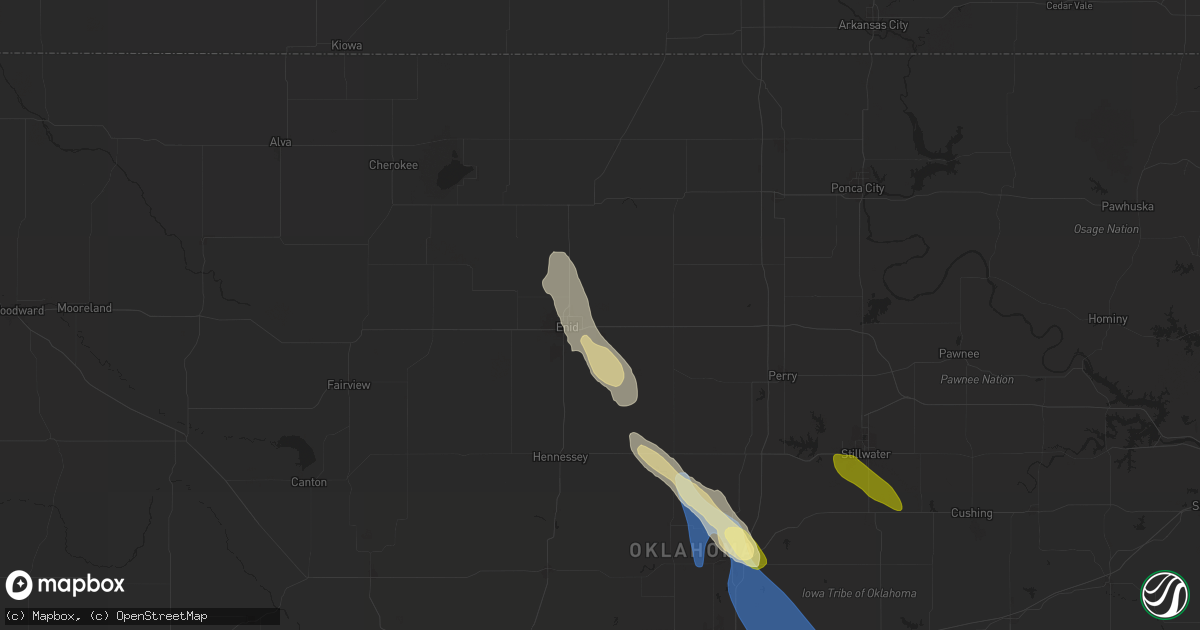 Hail map in Enid, OK on May 31, 2025