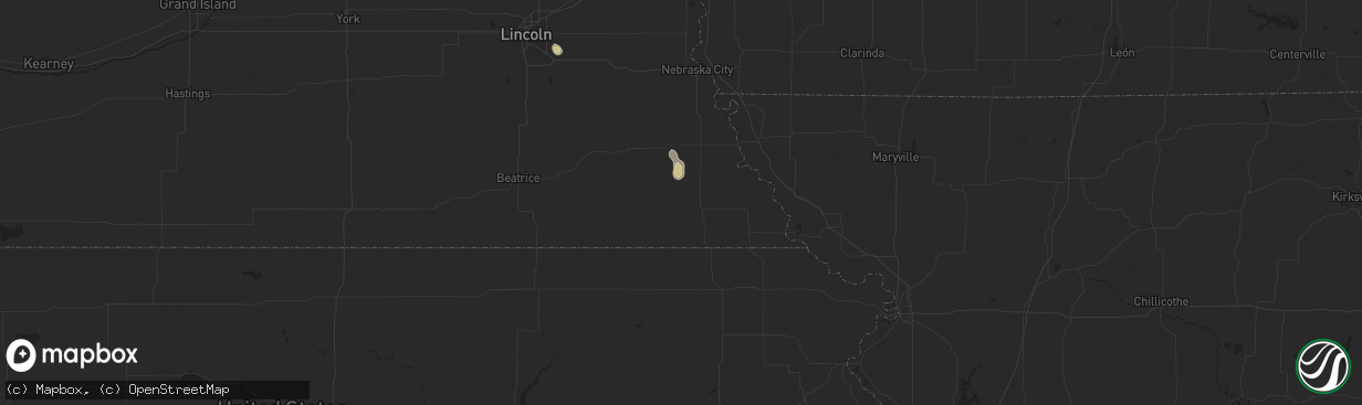 Hail map in Humboldt, NE on May 31, 2025