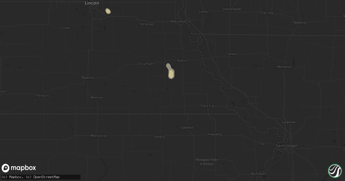 Hail map in Humboldt, NE on May 31, 2025