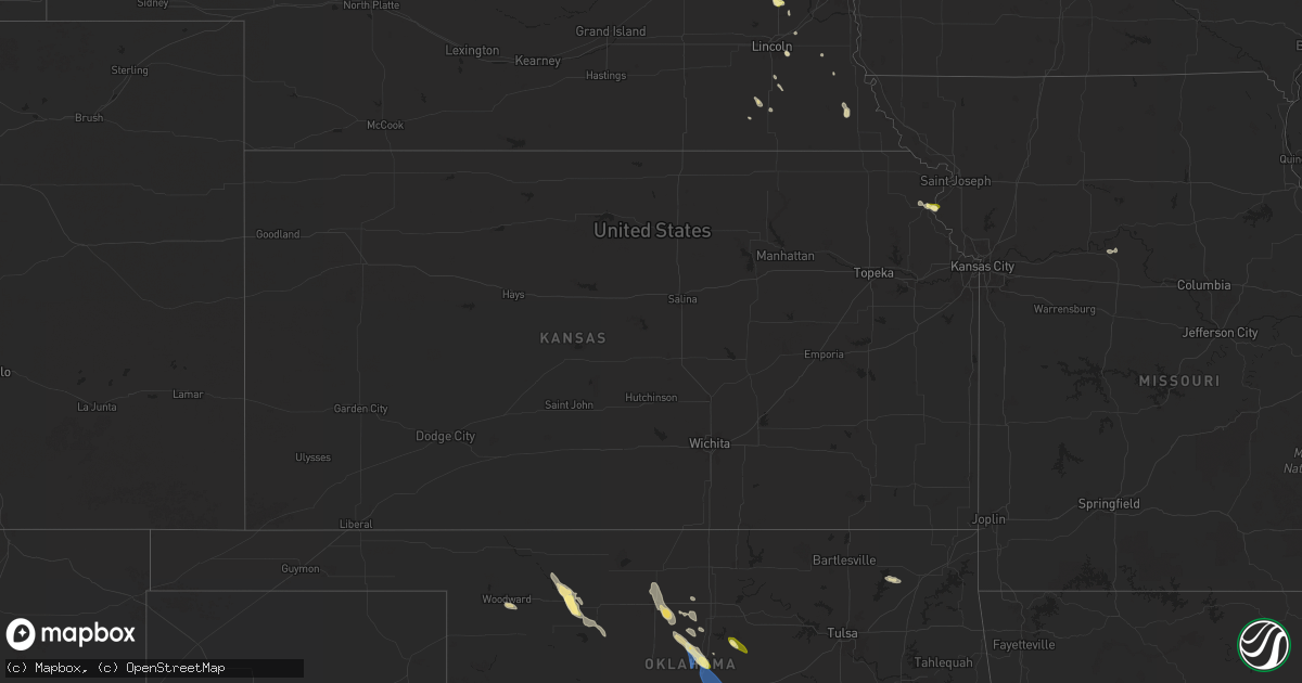 Hail map in Kansas on May 31, 2025