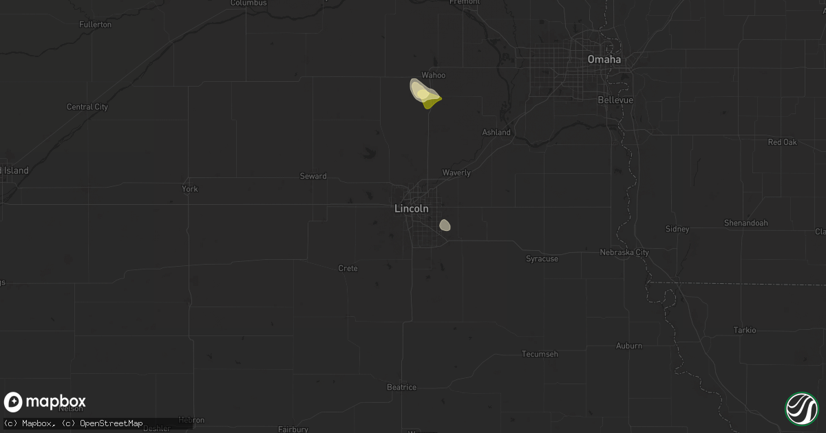Hail map in Lincoln, NE on May 31, 2025