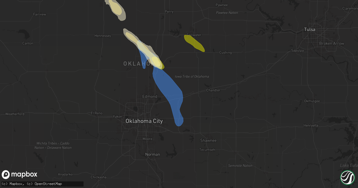 Hail map in Luther, OK on May 31, 2025