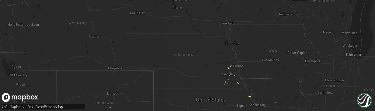 Hail map in Nebraska on May 31, 2025