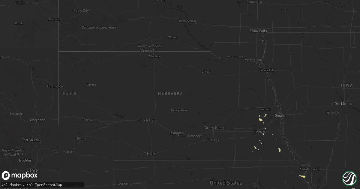 Hail map in Nebraska on May 31, 2025