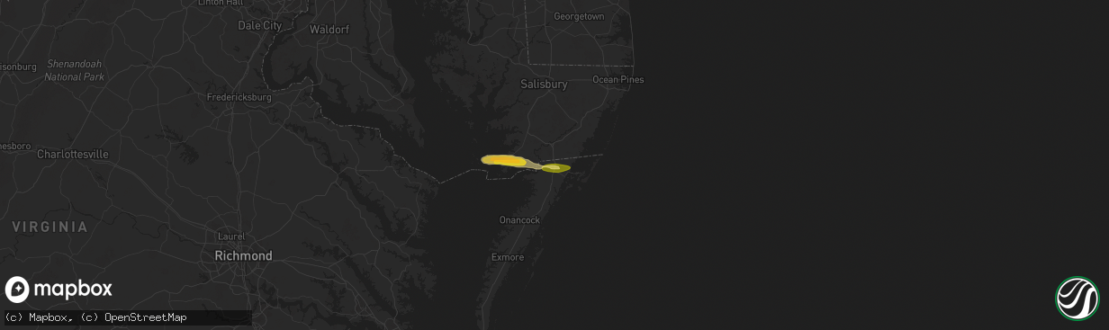 Hail map in New Church, VA on May 31, 2025