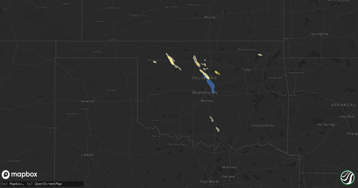 Hail map in Oklahoma on May 31, 2025