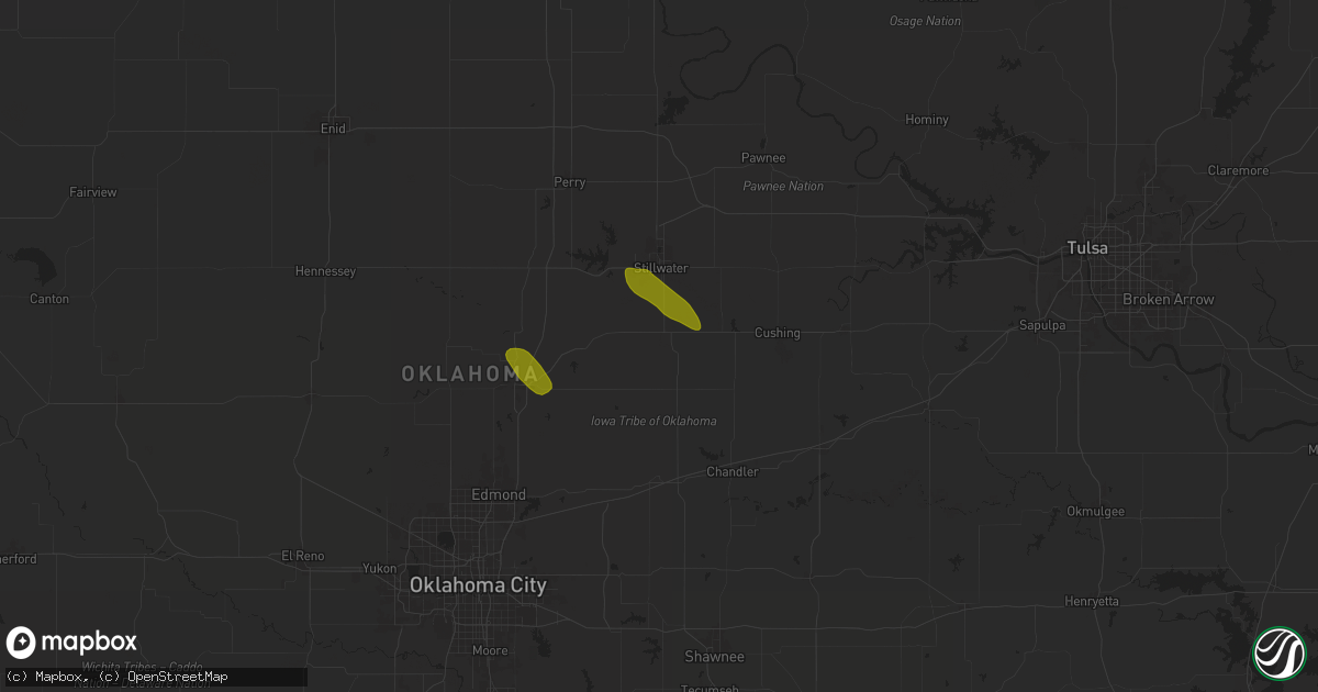 Hail map in Perkins, OK on May 31, 2025
