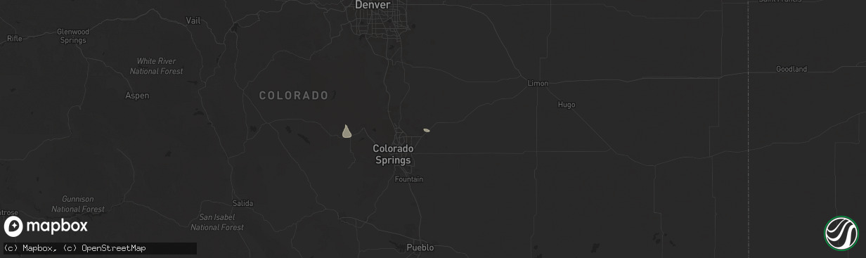 Hail map in Peyton, CO on May 31, 2025