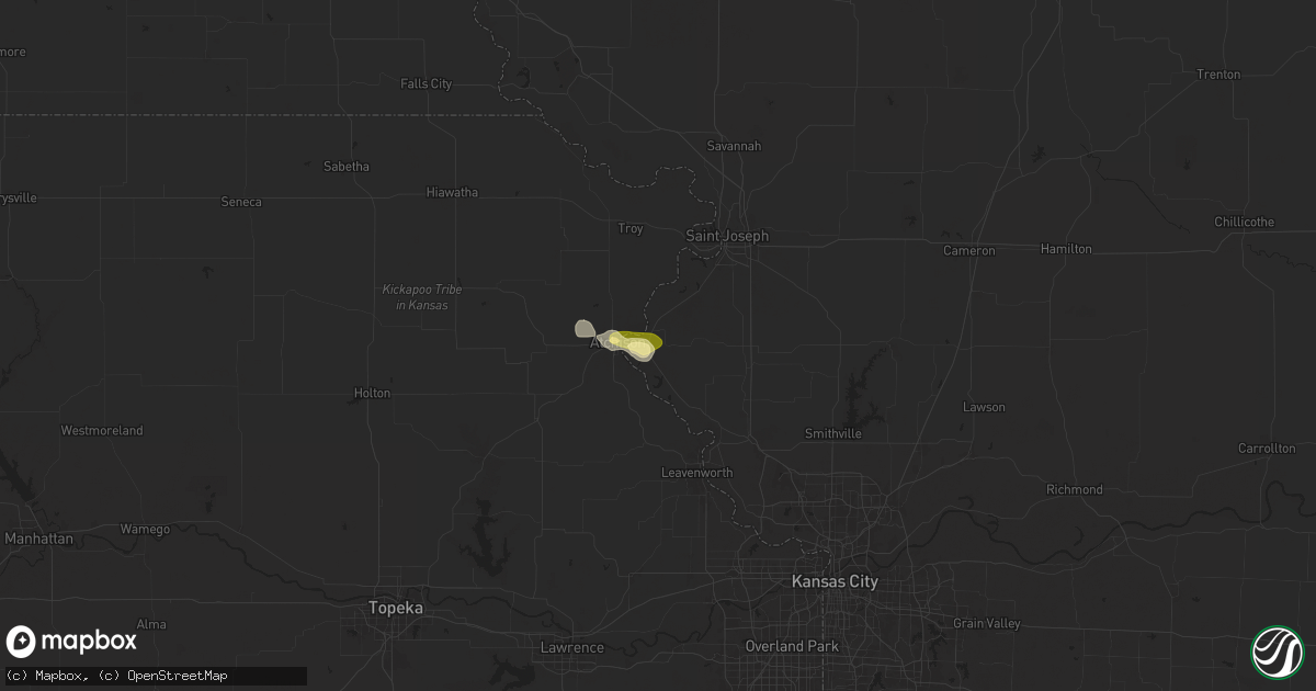 Hail map in Rushville, MO on May 31, 2025