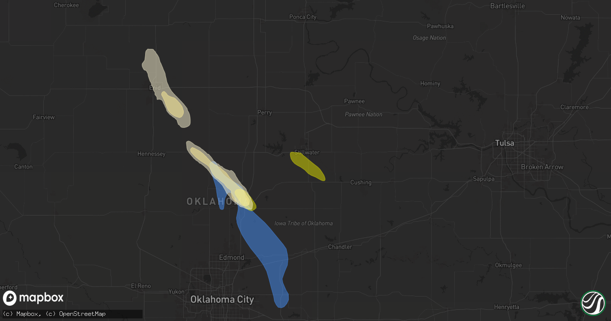 Hail map in Stillwater, OK on May 31, 2025