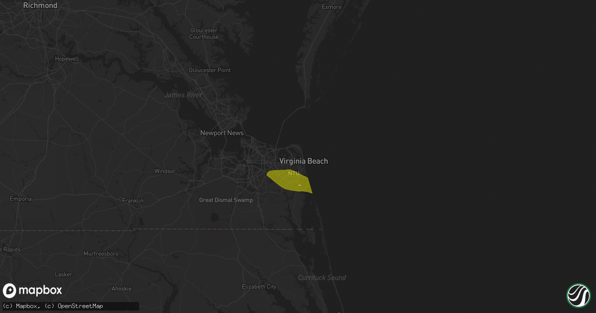 Hail map in Virginia Beach, VA on May 31, 2025