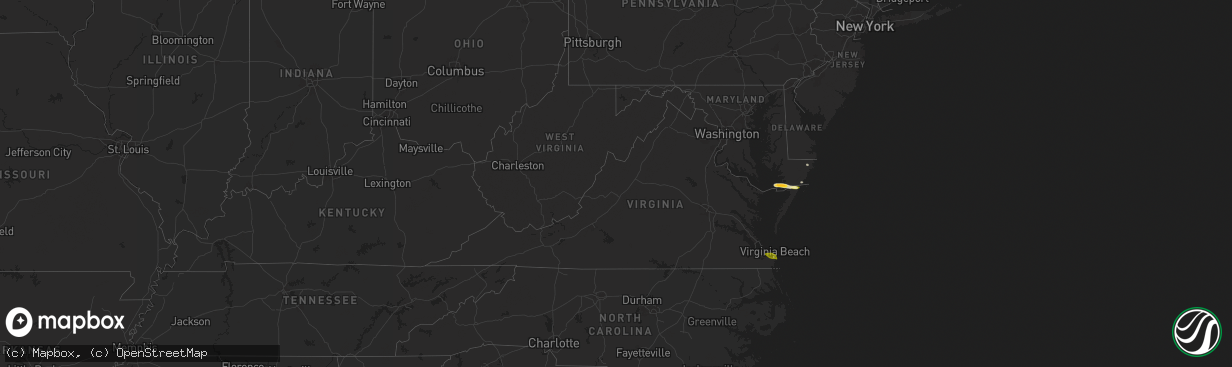 Hail map in Virginia on May 31, 2025