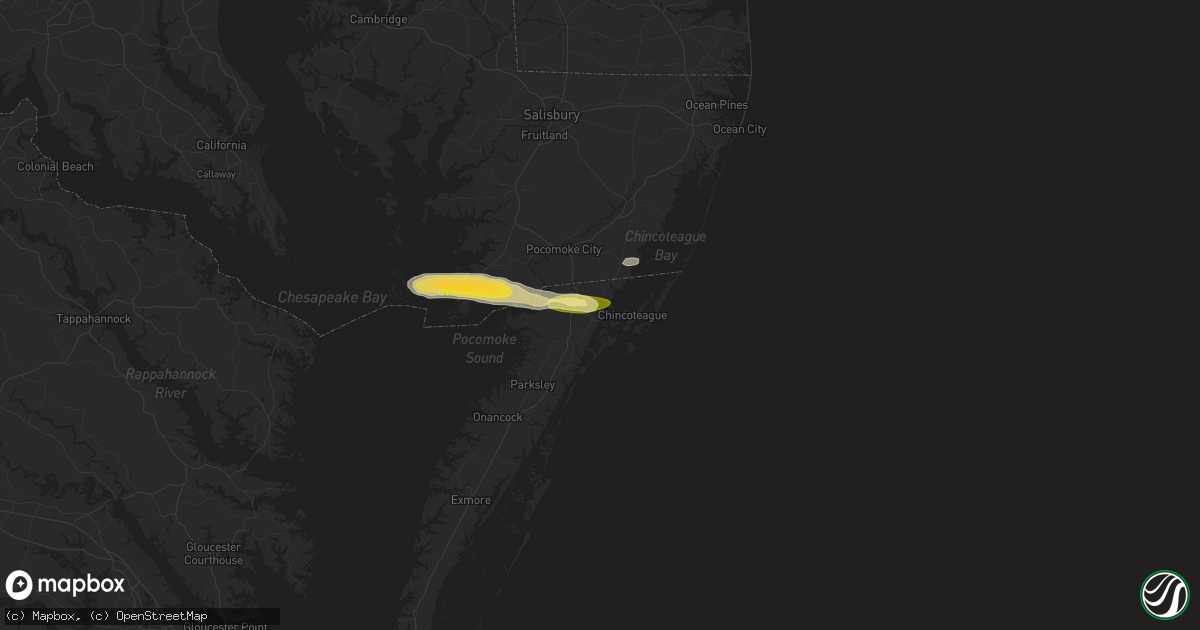 Hail map in Wallops Island, VA on May 31, 2025