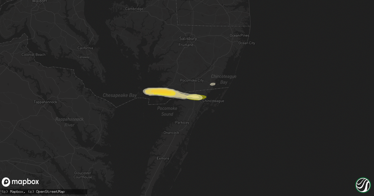Hail map in Withams, VA on May 31, 2025
