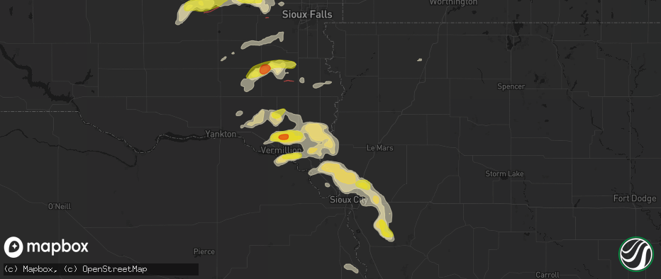 Hail map in Akron, IA on May 31, 2026