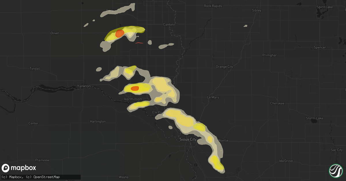 Hail map in Akron, IA on May 31, 2026