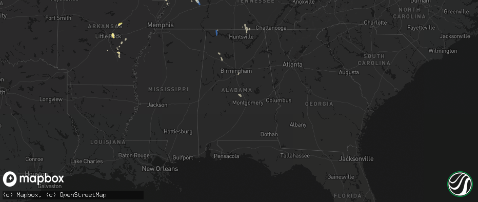 Hail map in Alabama on May 31, 2026