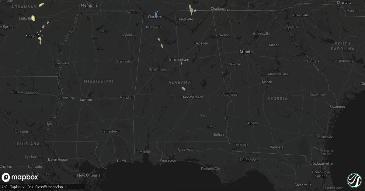 Hail map in Alabama on May 31, 2026