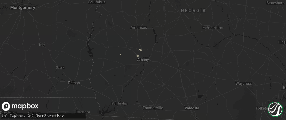 Hail map in Albany, GA on May 31, 2026