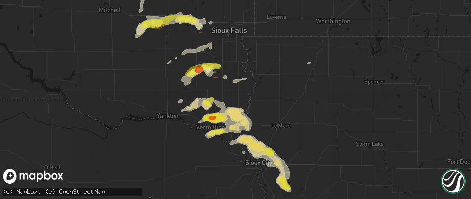 Hail map in Alcester, SD on May 31, 2026