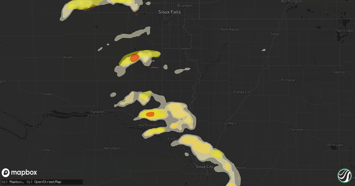 Hail map in Alcester, SD on May 31, 2026