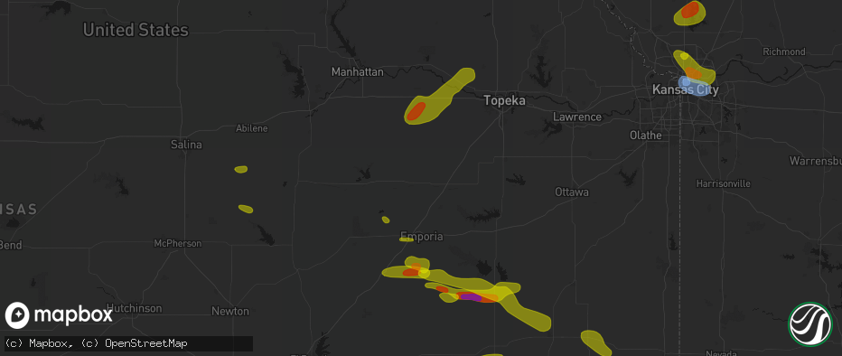 Hail map in Allen, KS on May 31, 2026