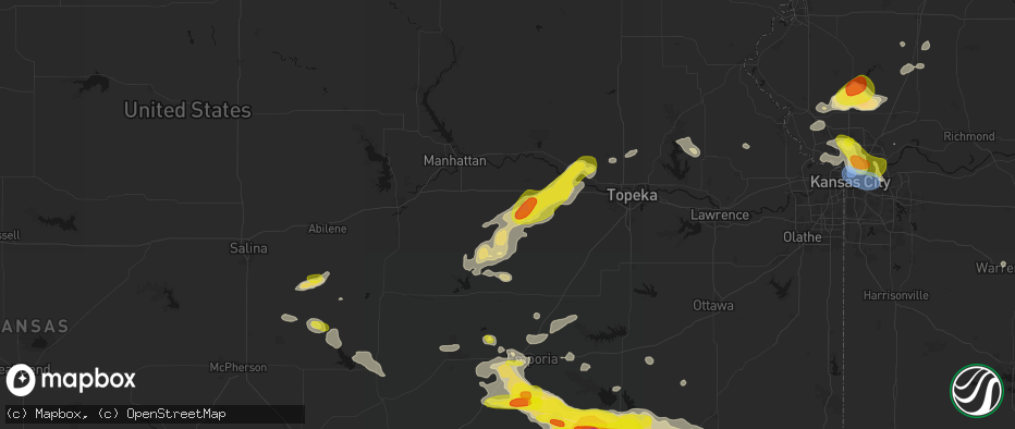 Hail map in Alma, KS on May 31, 2026