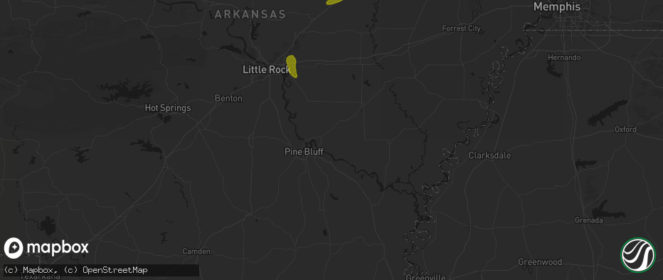 Hail map in Altheimer, AR on May 31, 2026