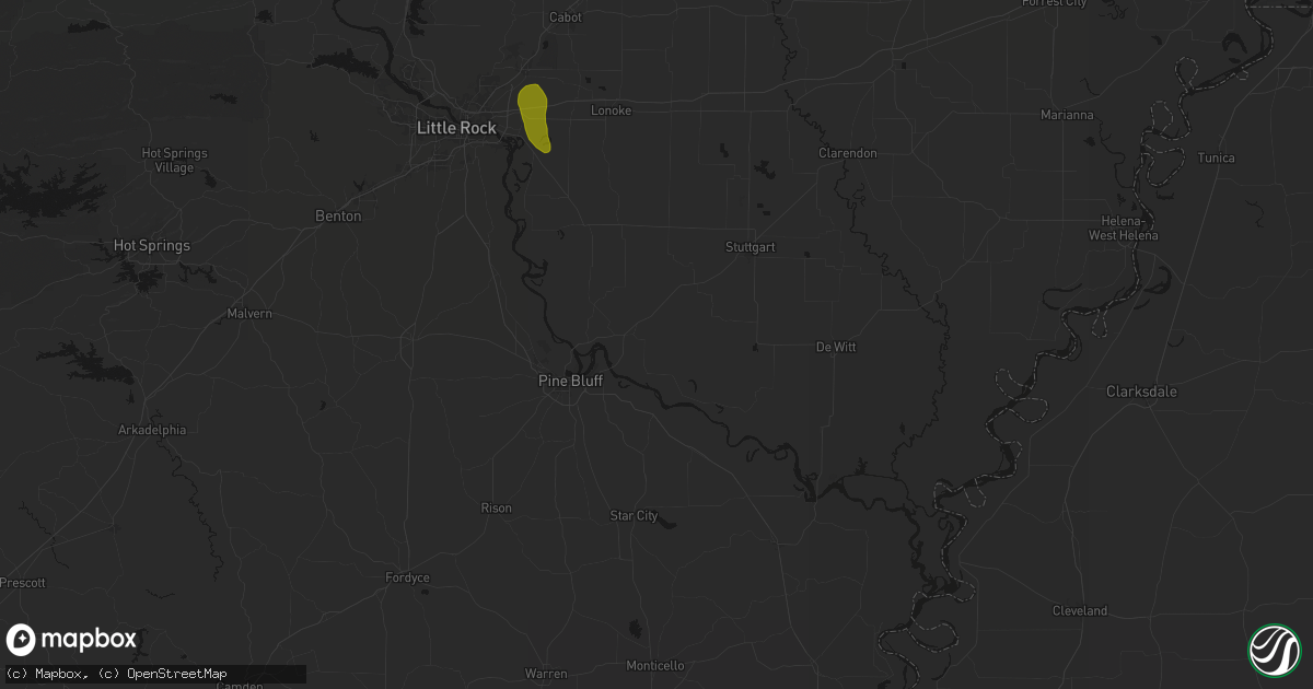 Hail map in Altheimer, AR on May 31, 2026