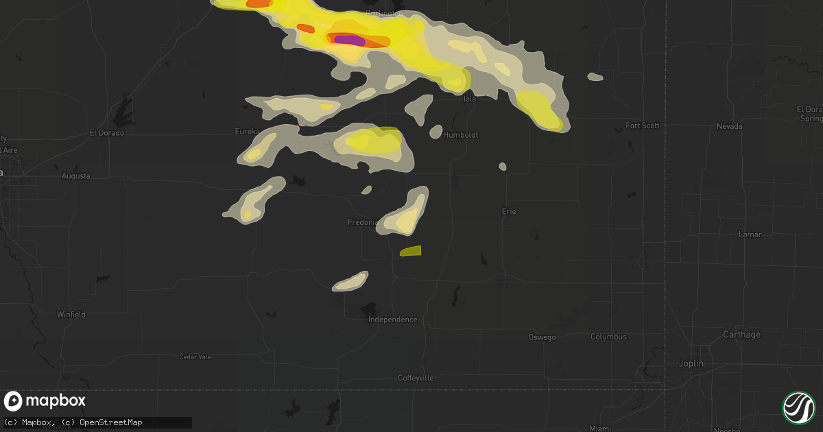 Hail map in Altoona, KS on May 31, 2026