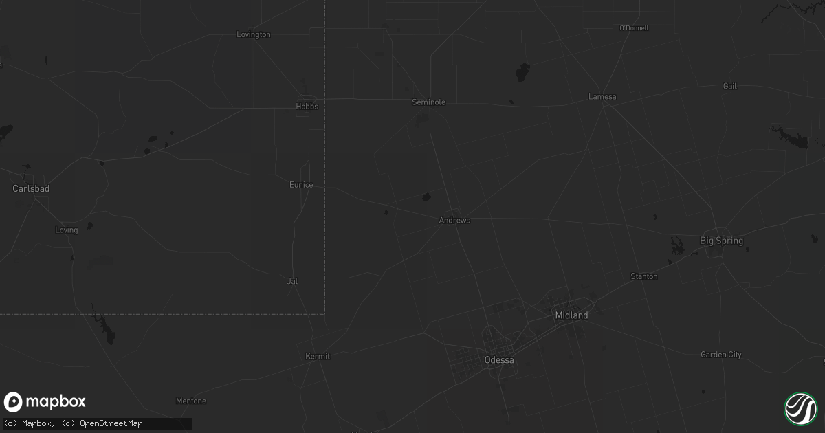Hail map in Andrews, TX on May 31, 2026