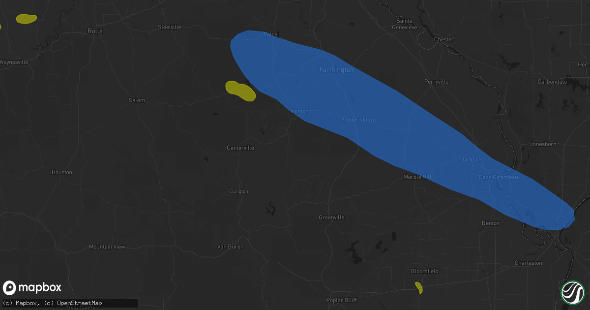 Hail map in Annapolis, MO on May 31, 2026