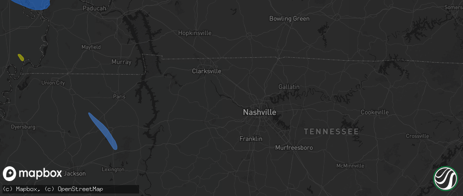 Hail map in Ashland City, TN on May 31, 2026