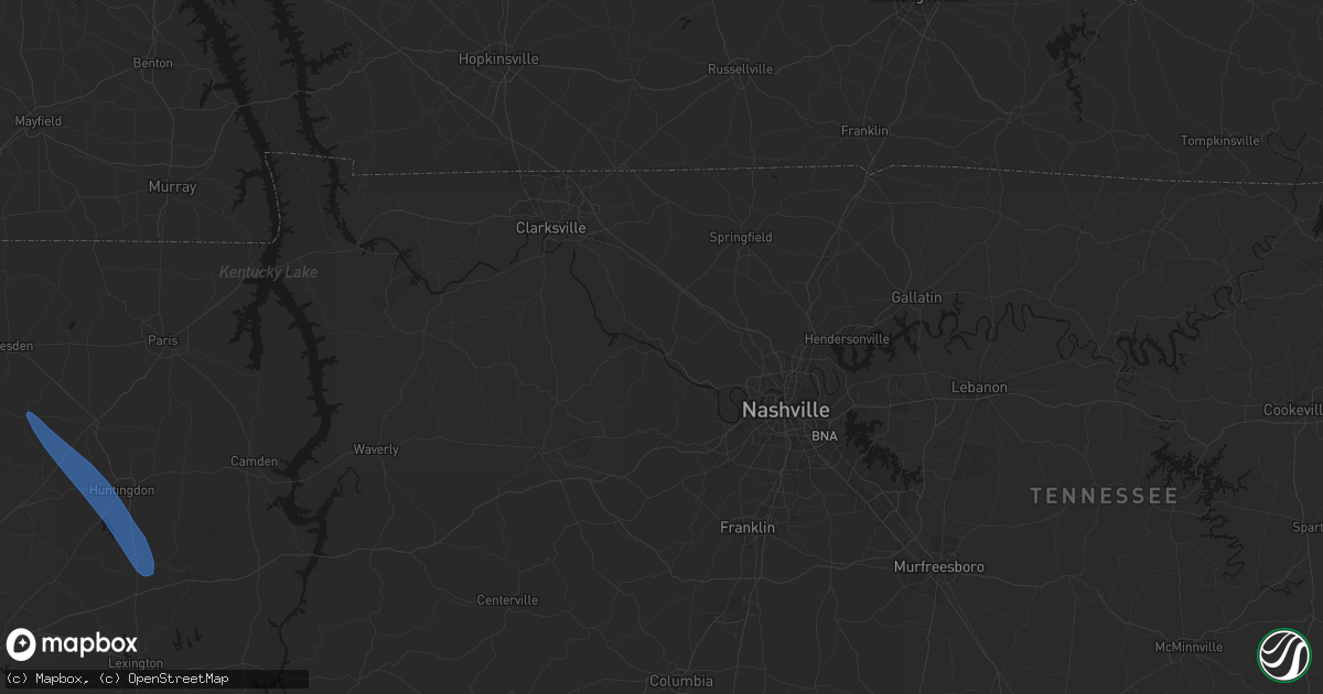 Hail map in Ashland City, TN on May 31, 2026