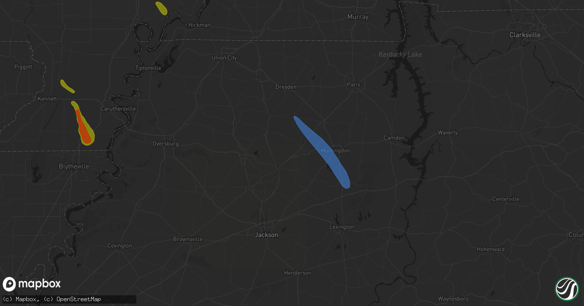 Hail map in Atwood, TN on May 31, 2026