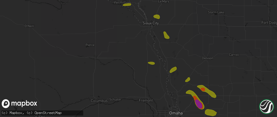 Hail map in Bancroft, NE on May 31, 2026