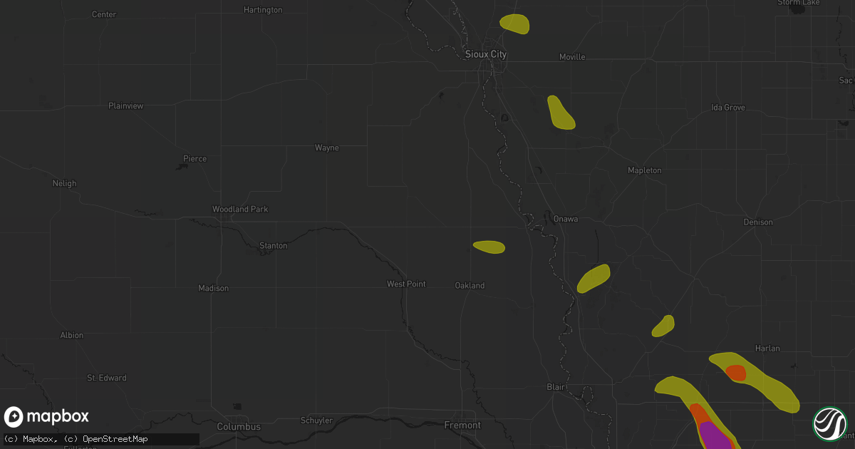 Hail map in Bancroft, NE on May 31, 2026