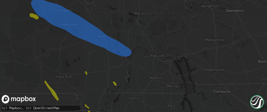 Hail map in Barlow, KY on May 31, 2026