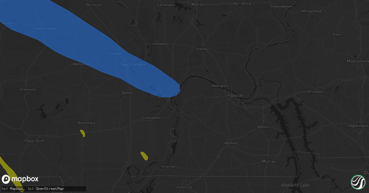 Hail map in Barlow, KY on May 31, 2026