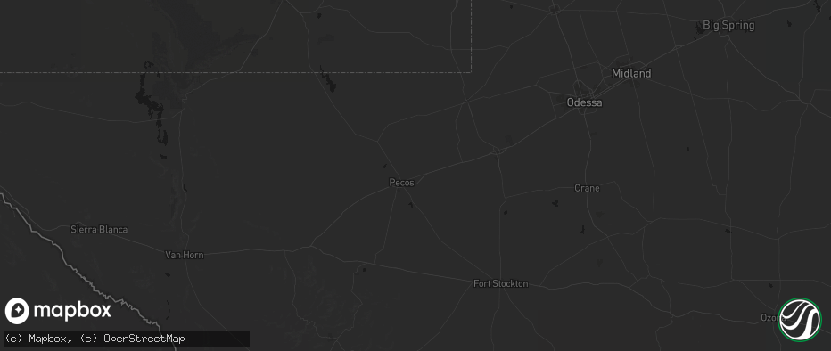 Hail map in Barstow, TX on May 31, 2026