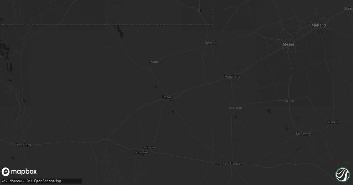 Hail map in Barstow, TX on May 31, 2026